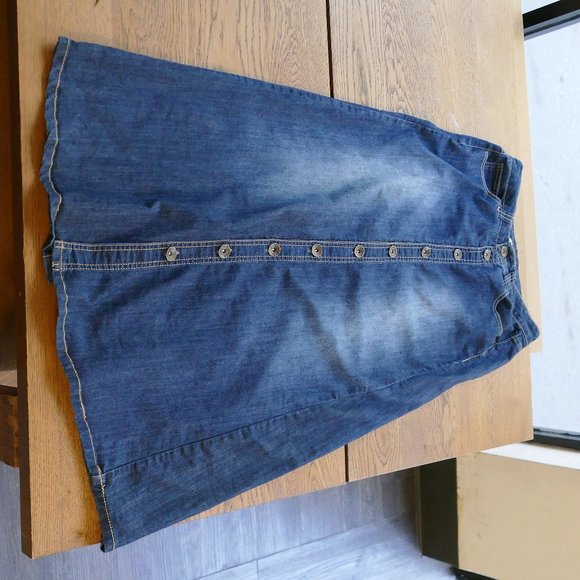 Paris Blues 5 Pocket Jean Maxi Button Front Skirt - Picture 2 of 8